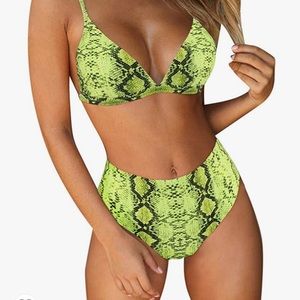 Leopard Print High Waisted Cheeky Bikini